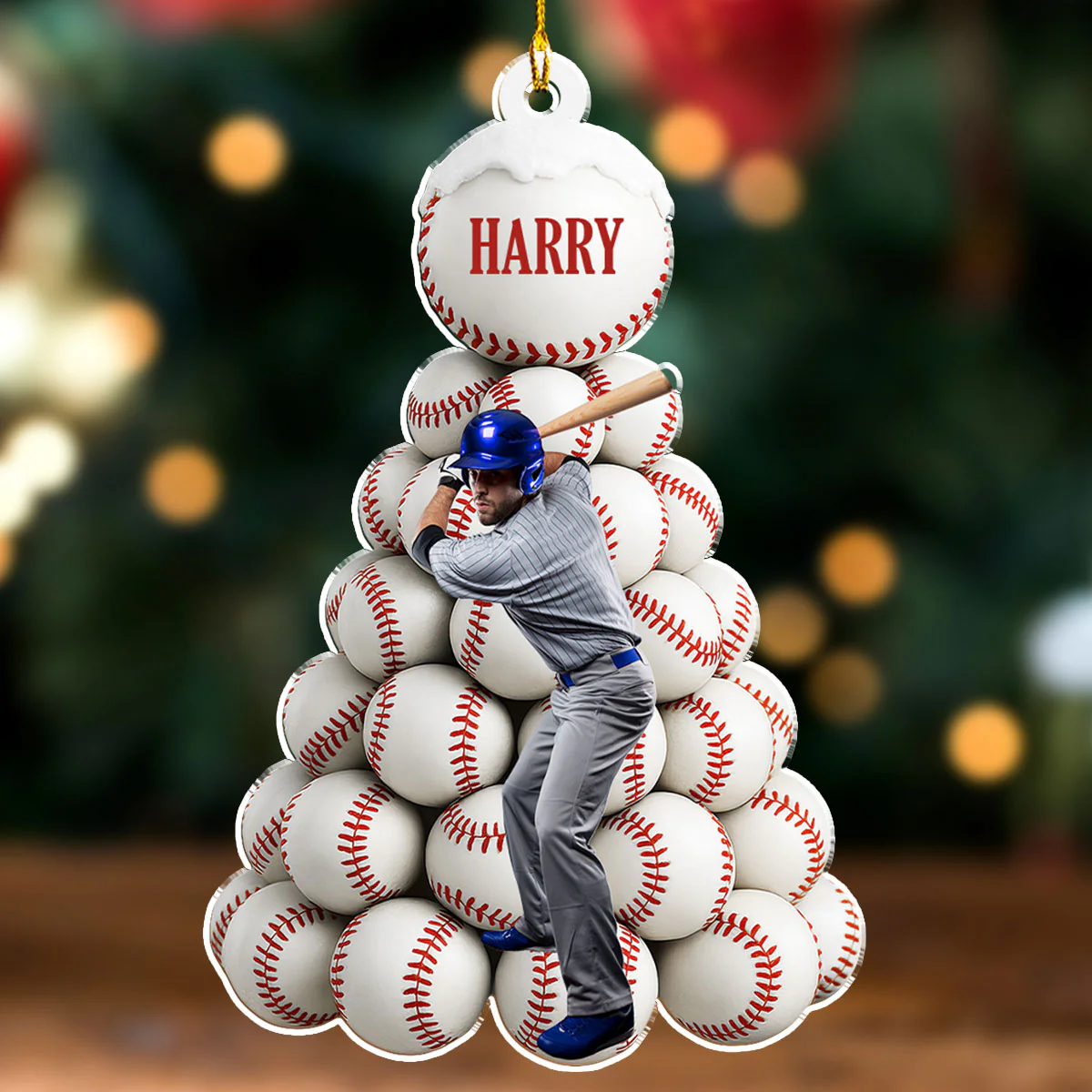 Twinkle Baseball Pinetree - Personalized Custom Acrylic Ornament - Image 5
