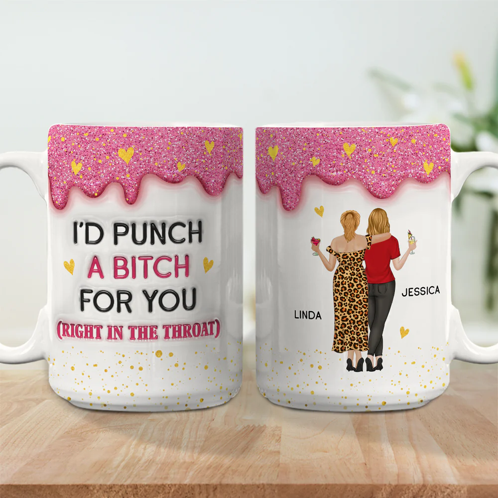 Twinkle Bestie Glitter - Personalized Custom 3D Inflated Effect Mug - Image 7
