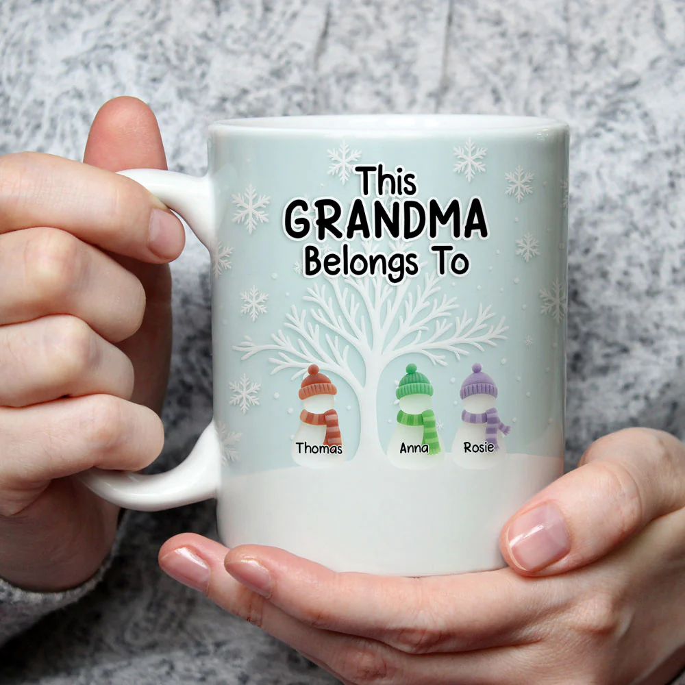 Two Generations One Heart Sea Glass - Personalized Custom 3D Inflated Effect Mug - Image 3