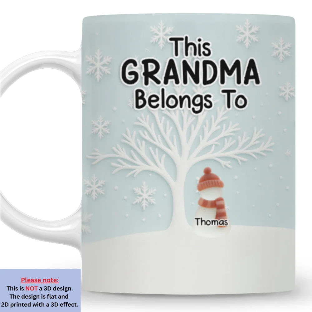 Two Generations One Heart Sea Glass - Personalized Custom 3D Inflated Effect Mug - Image 8