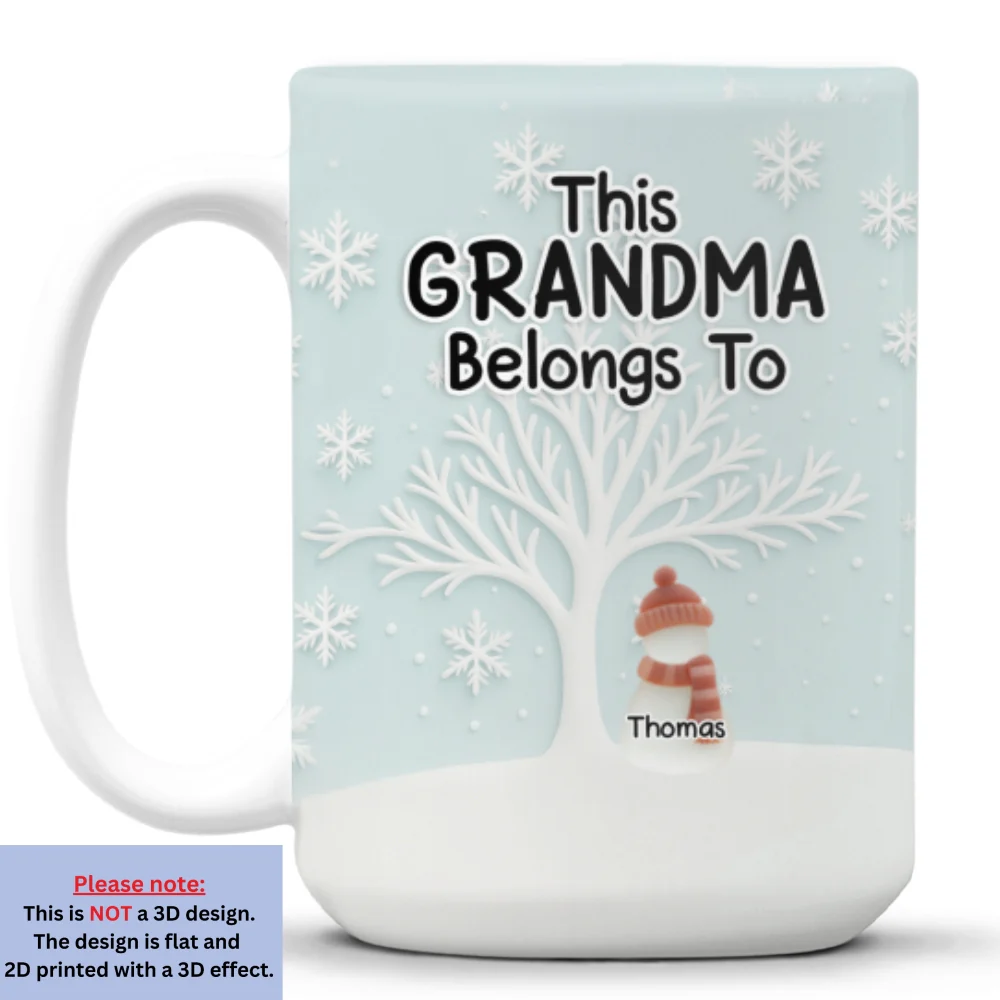 Two Generations One Heart Sea Glass - Personalized Custom 3D Inflated Effect Mug - Image 9