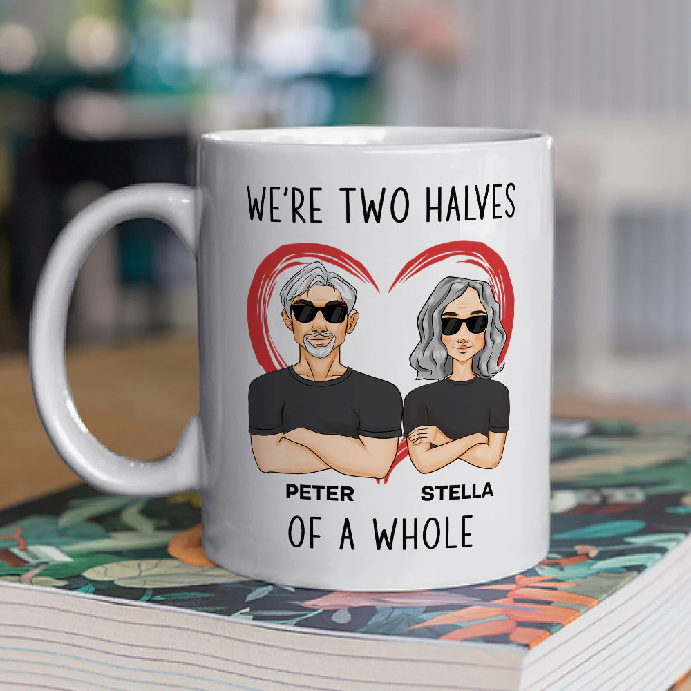 Two Halves Of A Whole - Personalized Custom Coffee Mug - Image 5