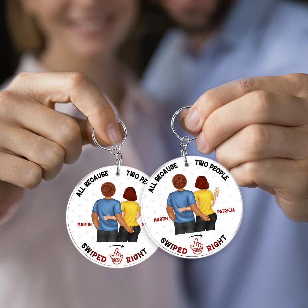 Two People Swiped Right - Personalized Custom Acrylic Keychain - Image 5