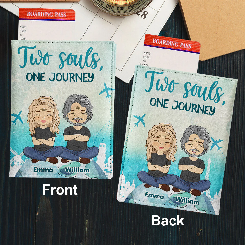 Two Souls, One Journey - Personalized Custom Passport Cover - Image 3