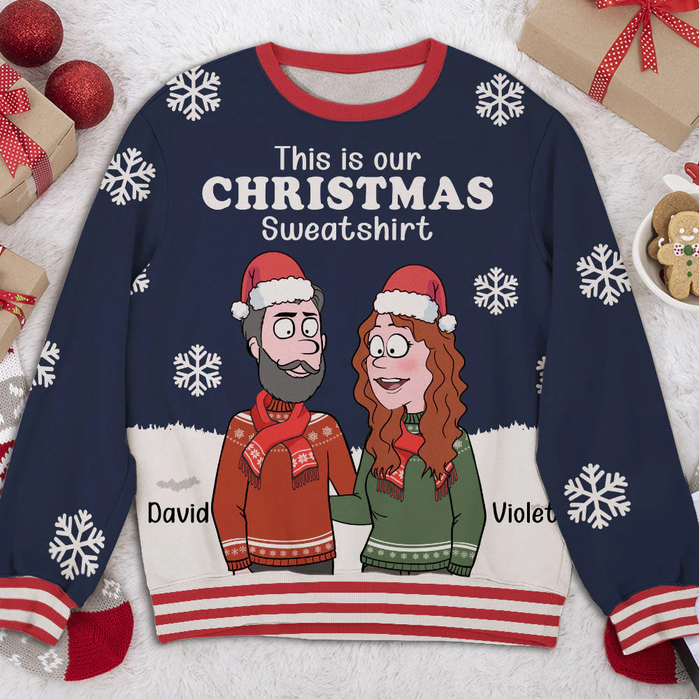 Ugly Christmas Sweatshirt - Personalized Custom All-Over-Print Sweatshirt - Image 2