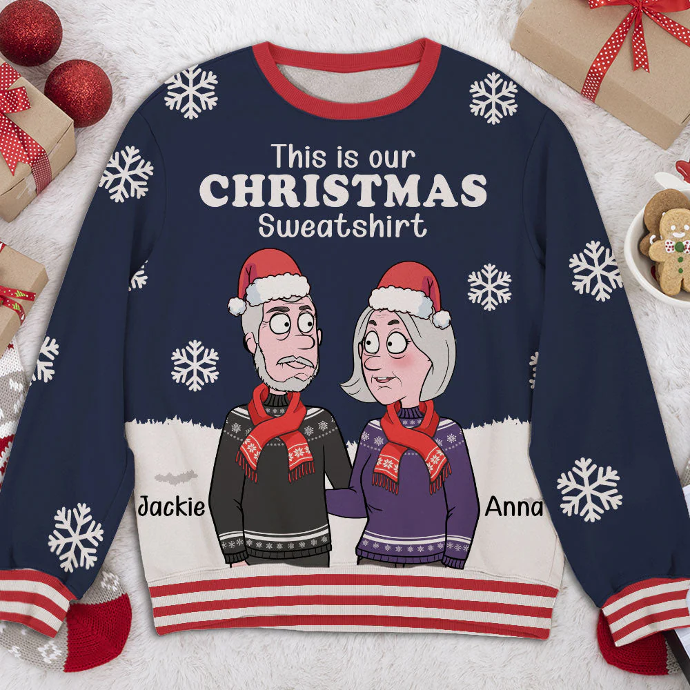 Ugly Christmas Sweatshirt - Personalized Custom All-Over-Print Sweatshirt - Image 3