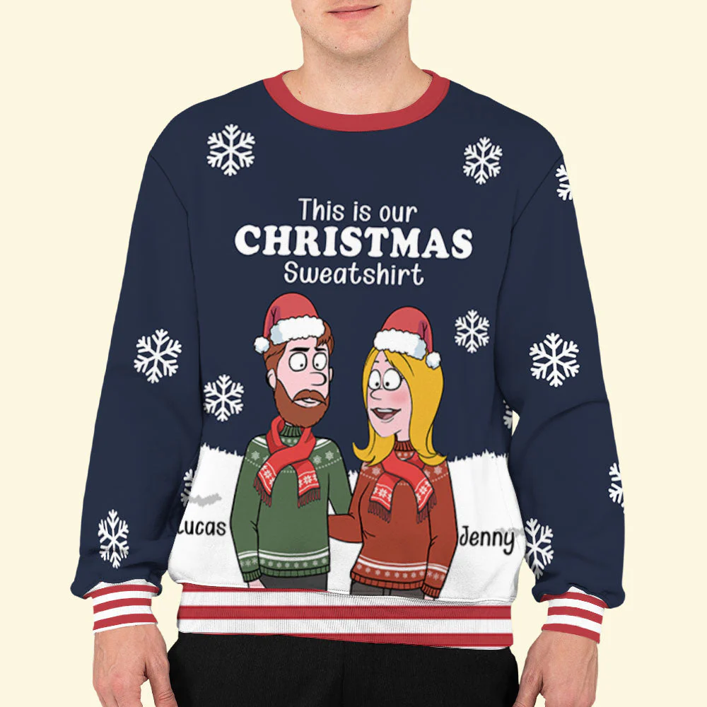 Ugly Christmas Sweatshirt - Personalized Custom All-Over-Print Sweatshirt - Image 5