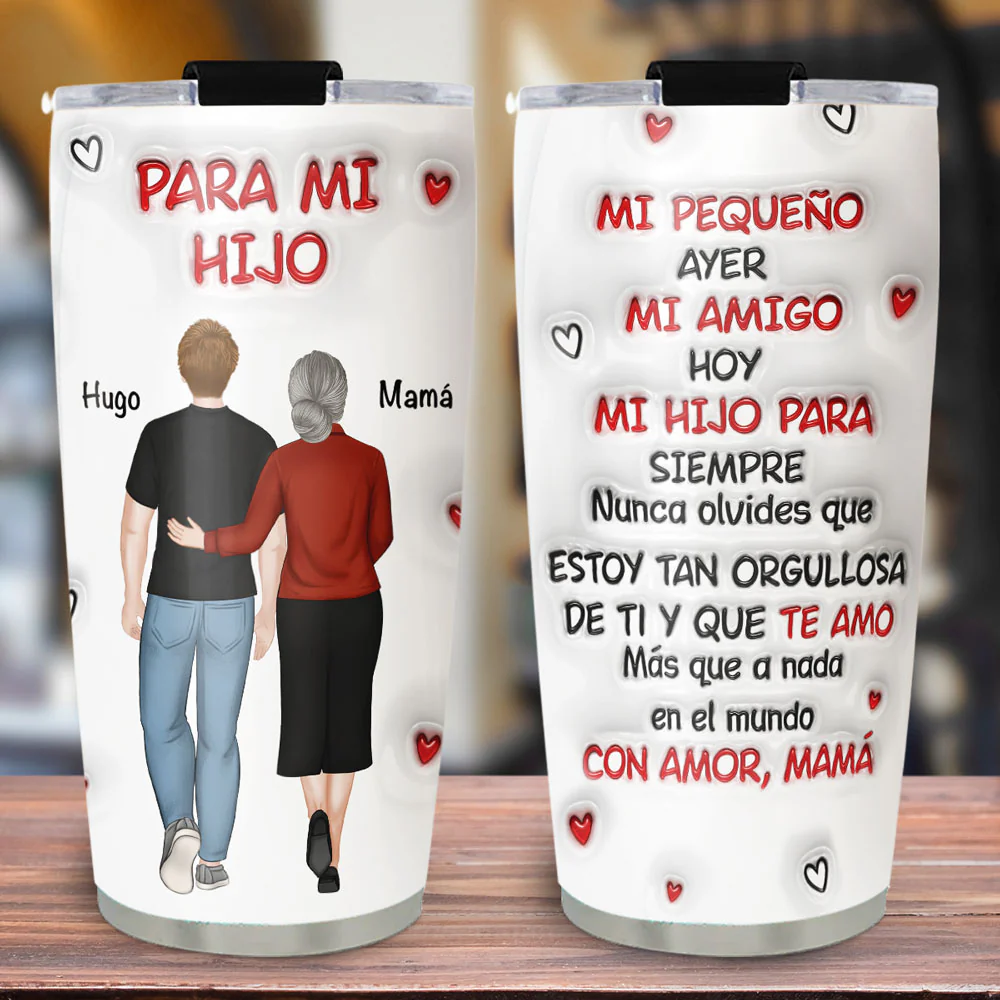 Un Abrazo de Mamá - Vaso 3D Personalizado Efecto Inflado - Image 2