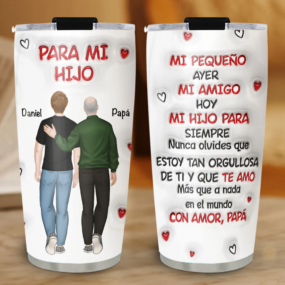 Un Abrazo de Papá - Vaso 3D Personalizado Efecto Inflado - Image 2