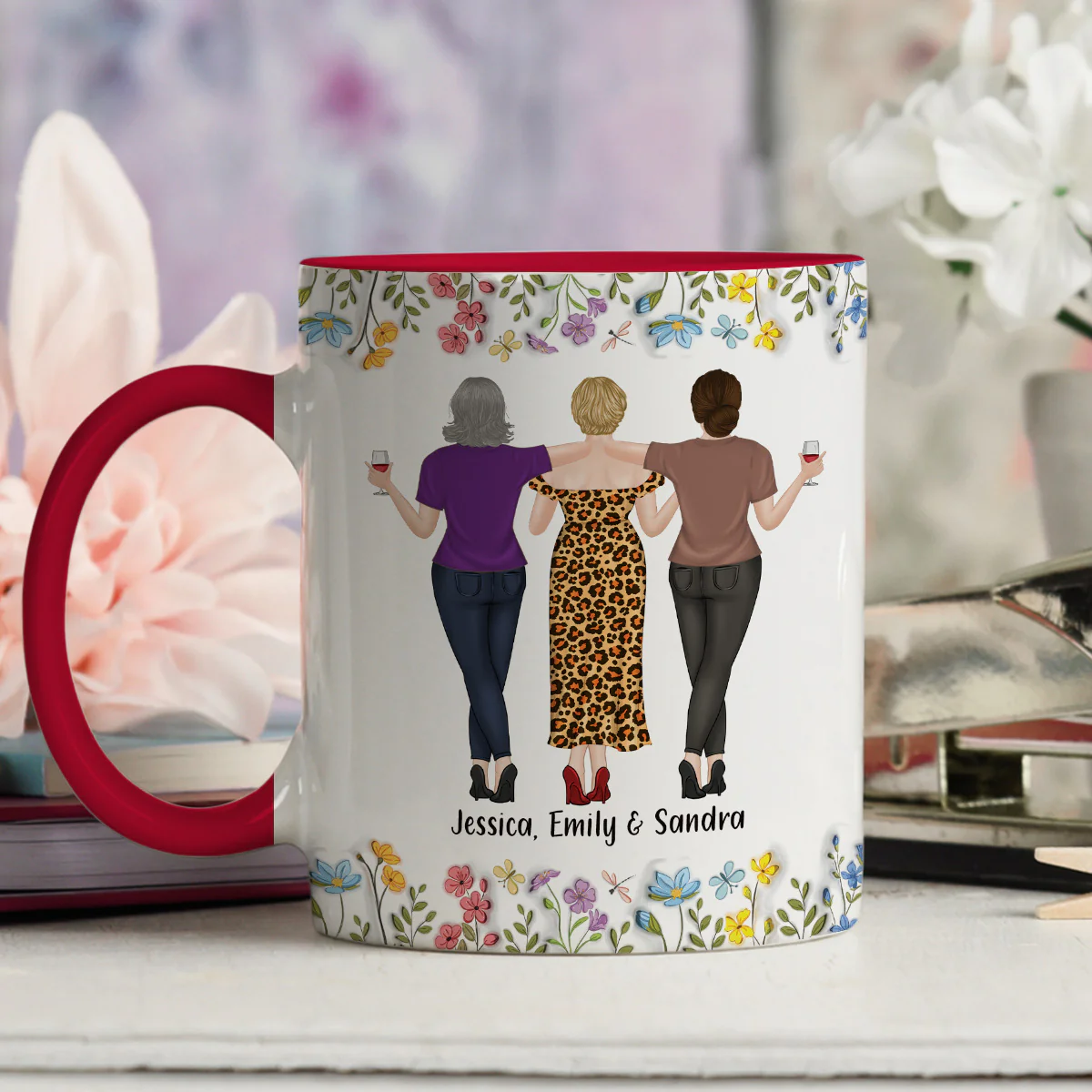 Unbreakable Bond Friendship - Personalized Custom 3D Inflated Effect Accent Mug - Image 3