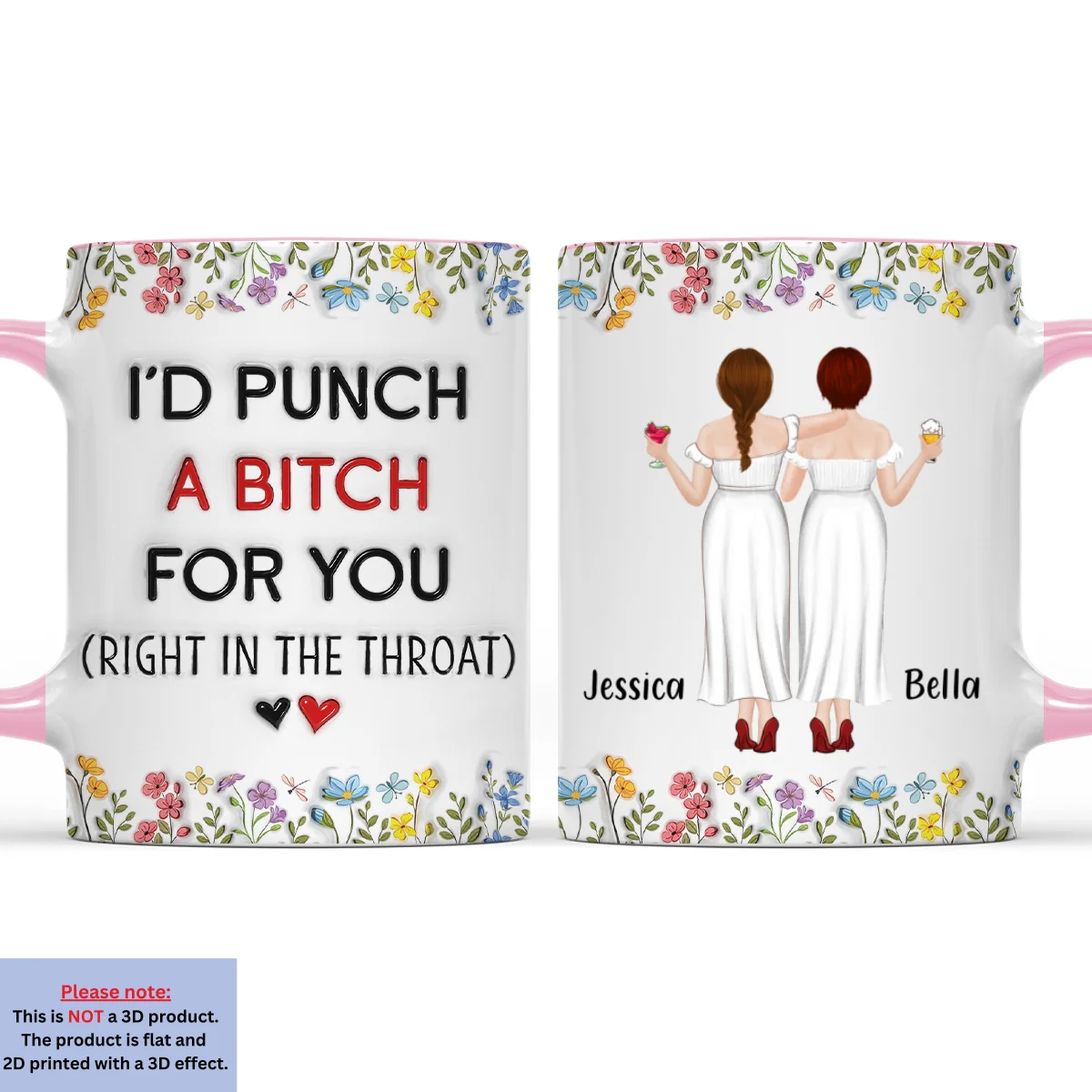 Unbreakable Bond Friendship - Personalized Custom 3D Inflated Effect Accent Mug - Image 4
