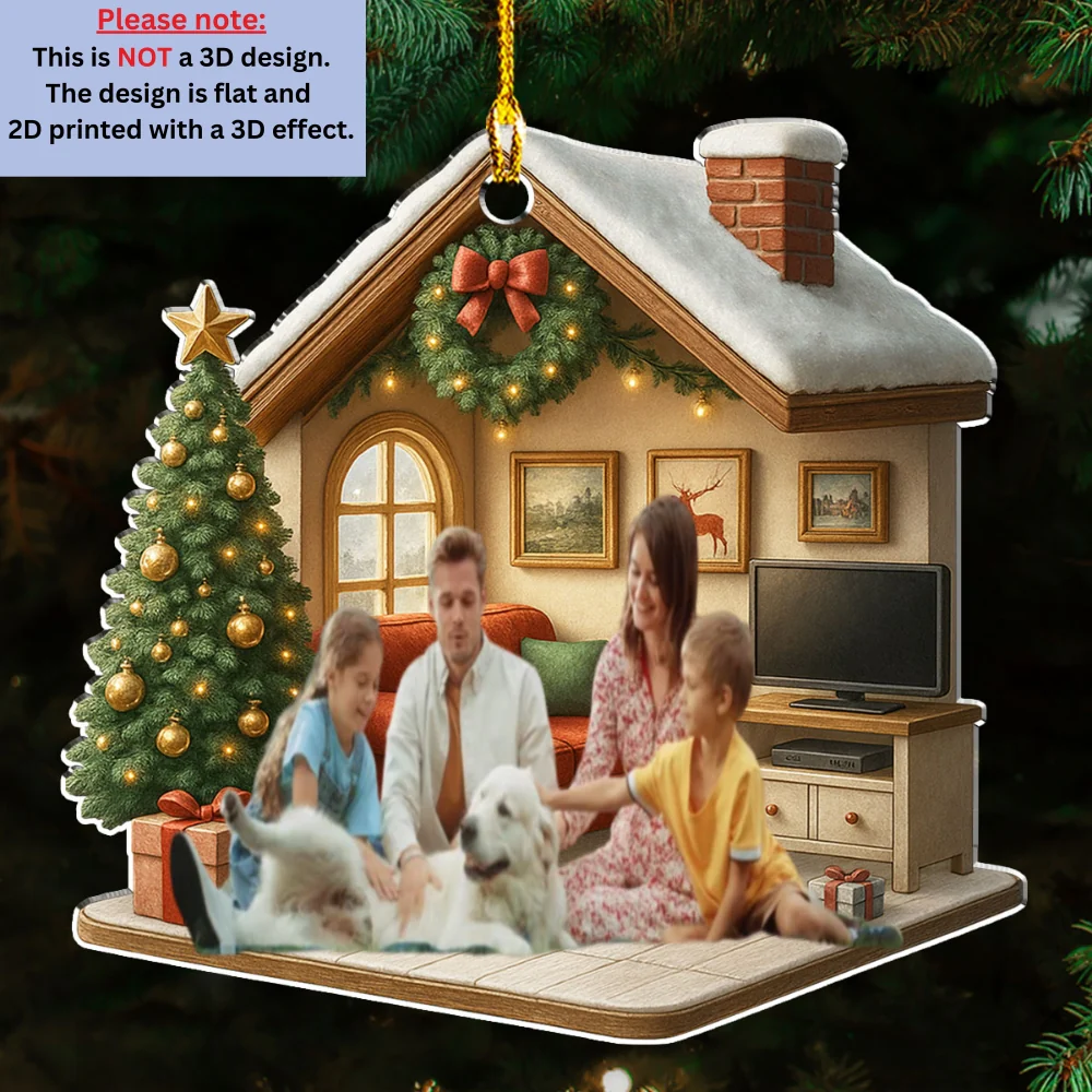 Under A Happy Roof Photo - Personalized Custom 3D Effect Acrylic Ornament - Image 6