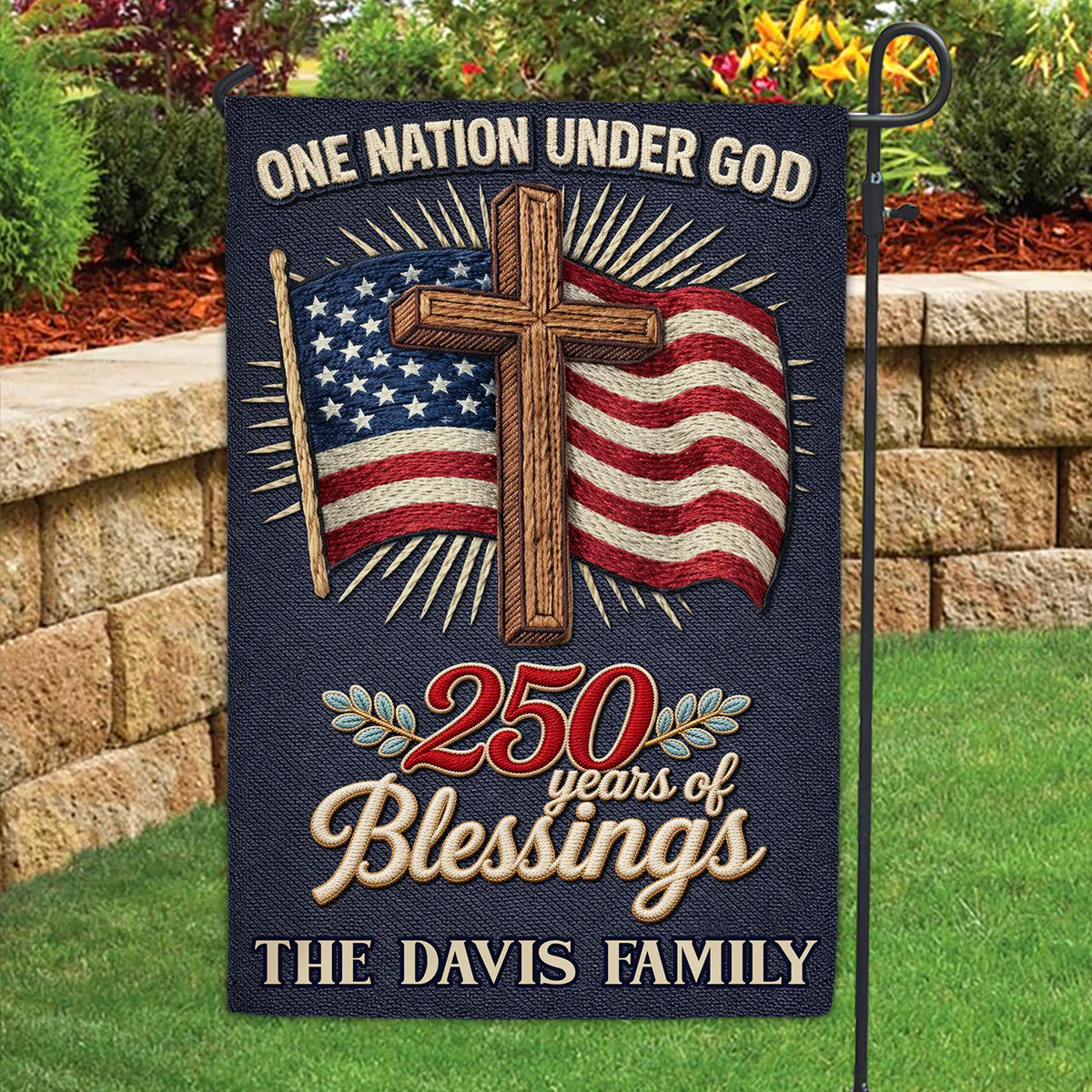 Under Blessings Of God - Personalized 3D Effect Custom Flag