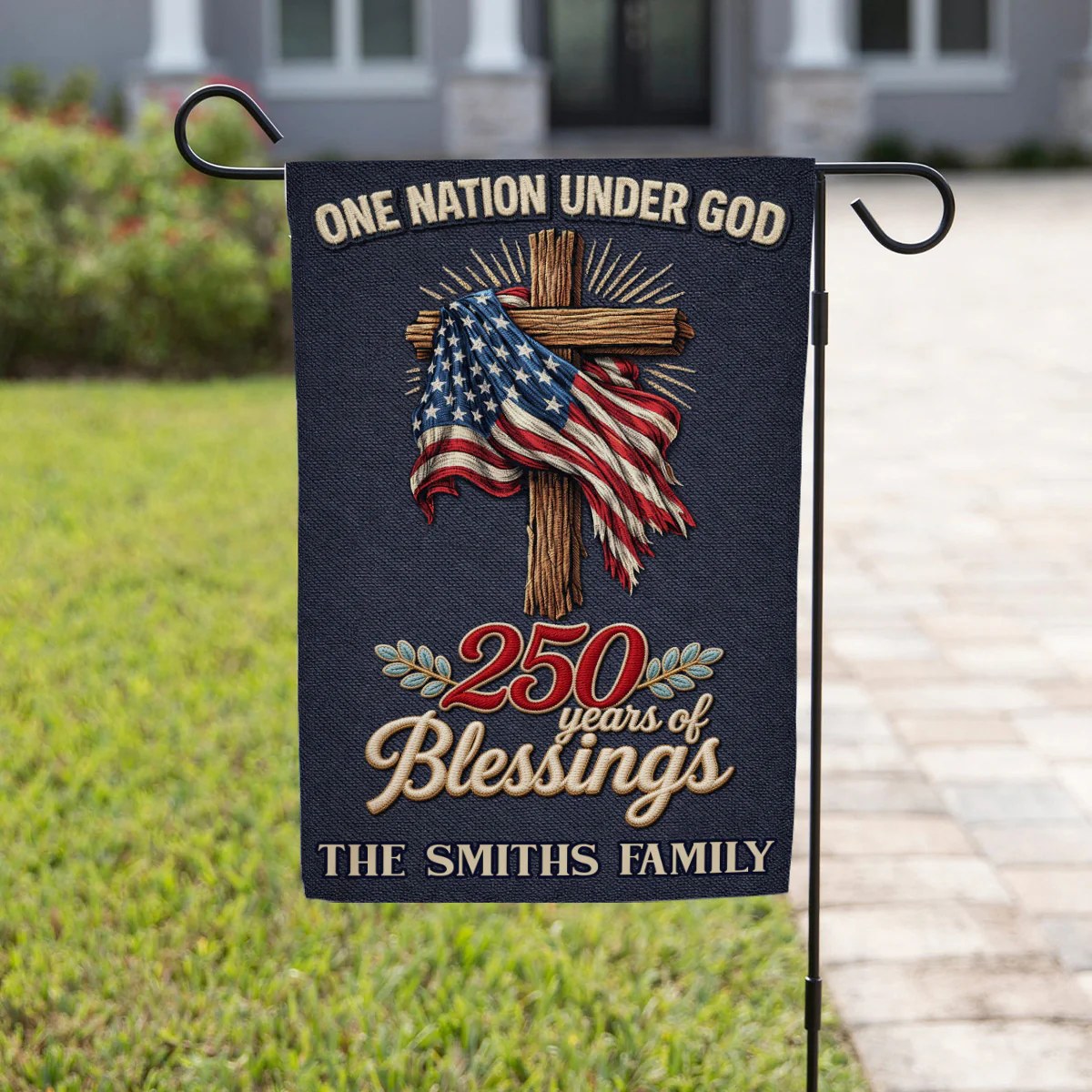 Under Blessings Of God - Personalized 3D Effect Custom Flag - Image 3
