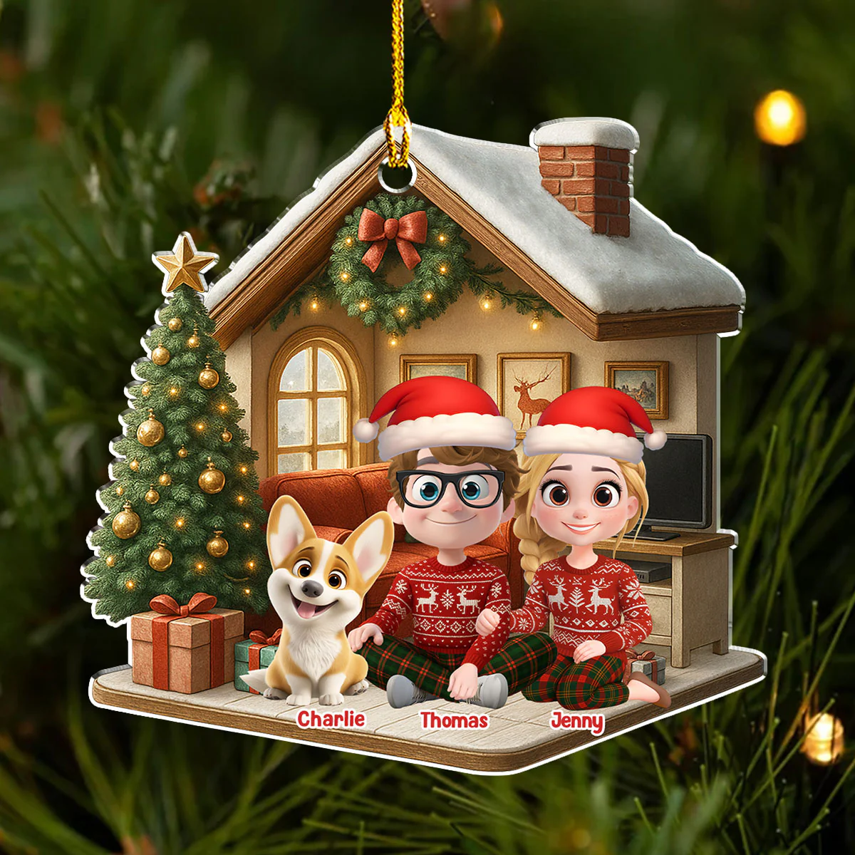 Under One Roof - Personalized Custom 3D Effect Acrylic Ornament - Image 2