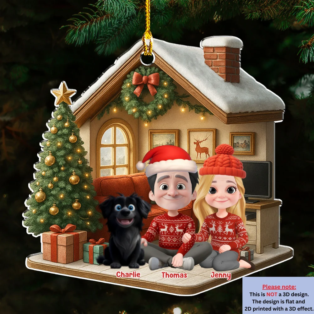 Under One Roof With Them - Personalized Custom 3D Effect Acrylic Ornament - Image 6