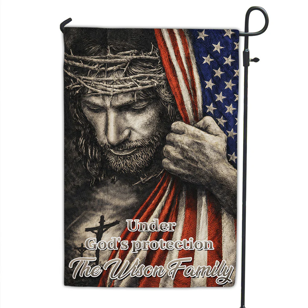 Under Protection Of God - Personalized 3D Effect Custom Flag
