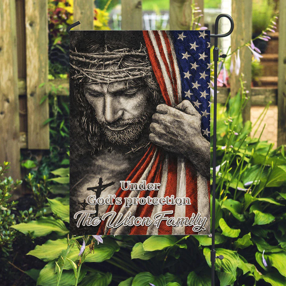 Under Protection Of God - Personalized 3D Effect Custom Flag - Image 5