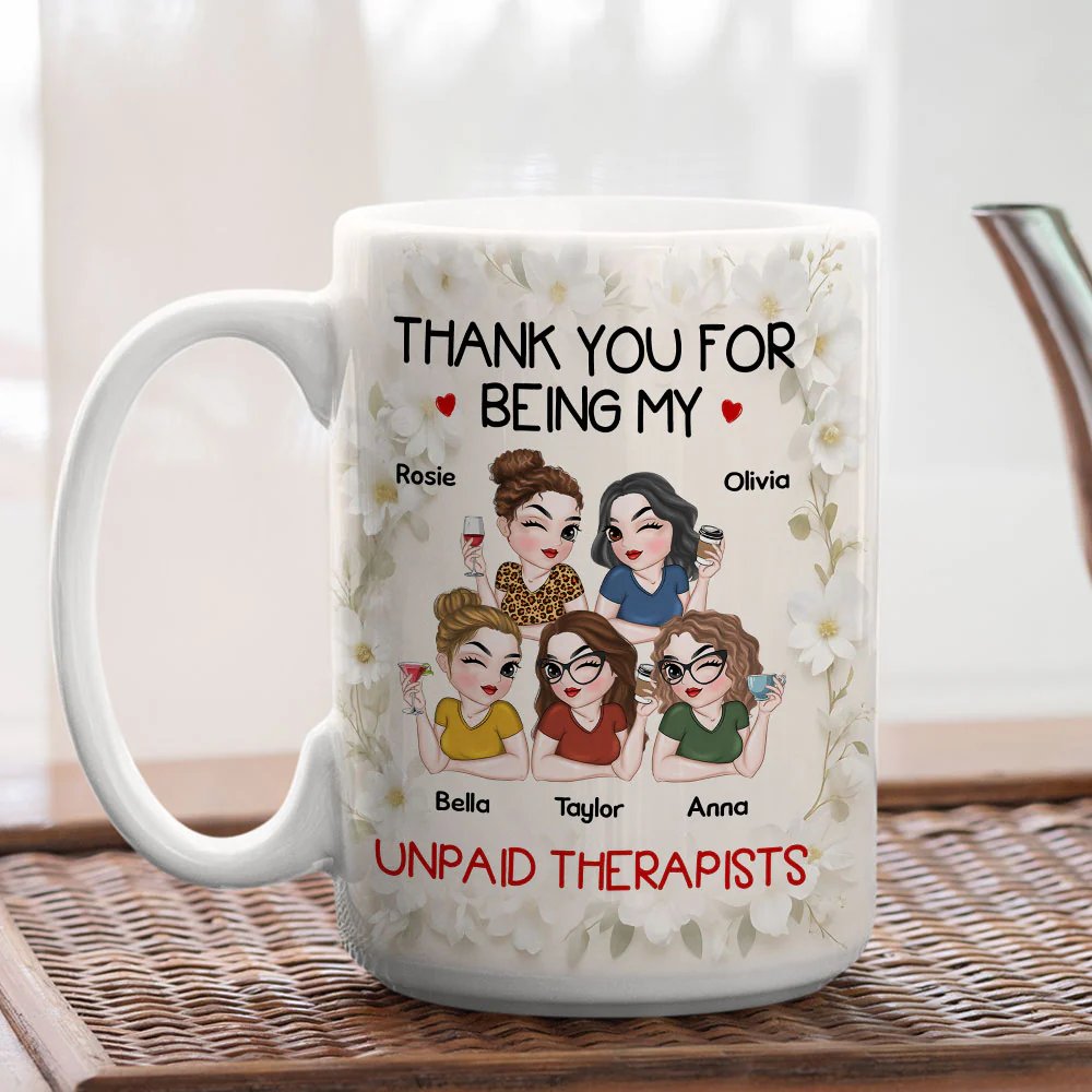 Unpaid Therapist - Personalized Custom Coffee Mug - Image 5