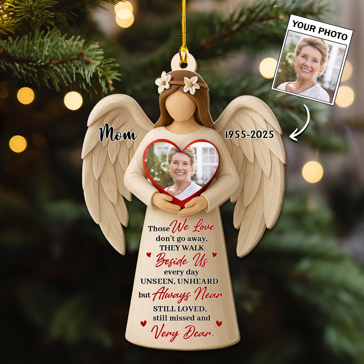 Unseen But Always Near - Personalized Custom Wood Ornament