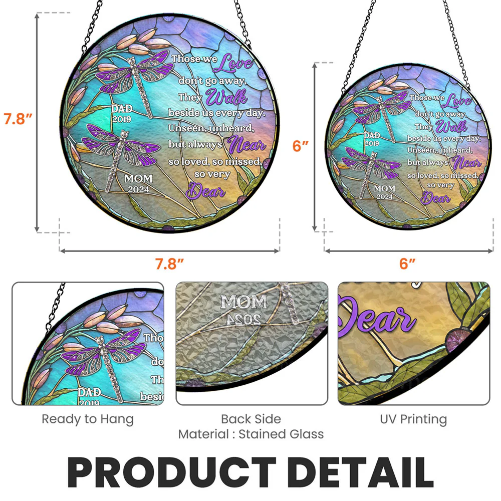 Unseen Unheard But Always Near - Personalized Custom Window Hanging Suncatcher - Image 5