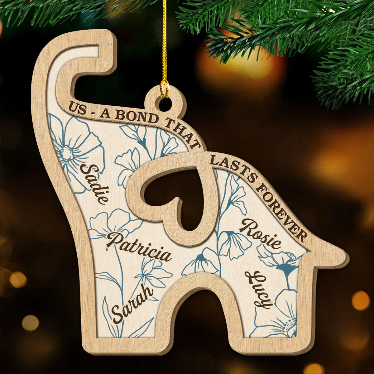 Unshaken Bond - Personalized Custom Wood Ornament  - Image 2