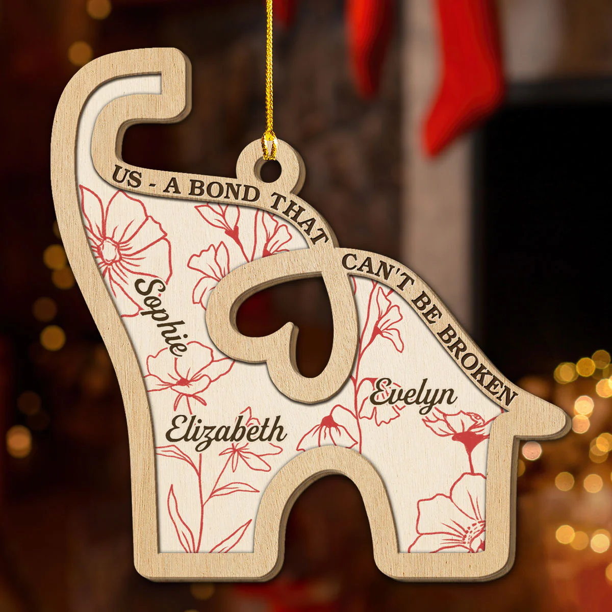 Unshaken Bond - Personalized Custom Wood Ornament  - Image 3