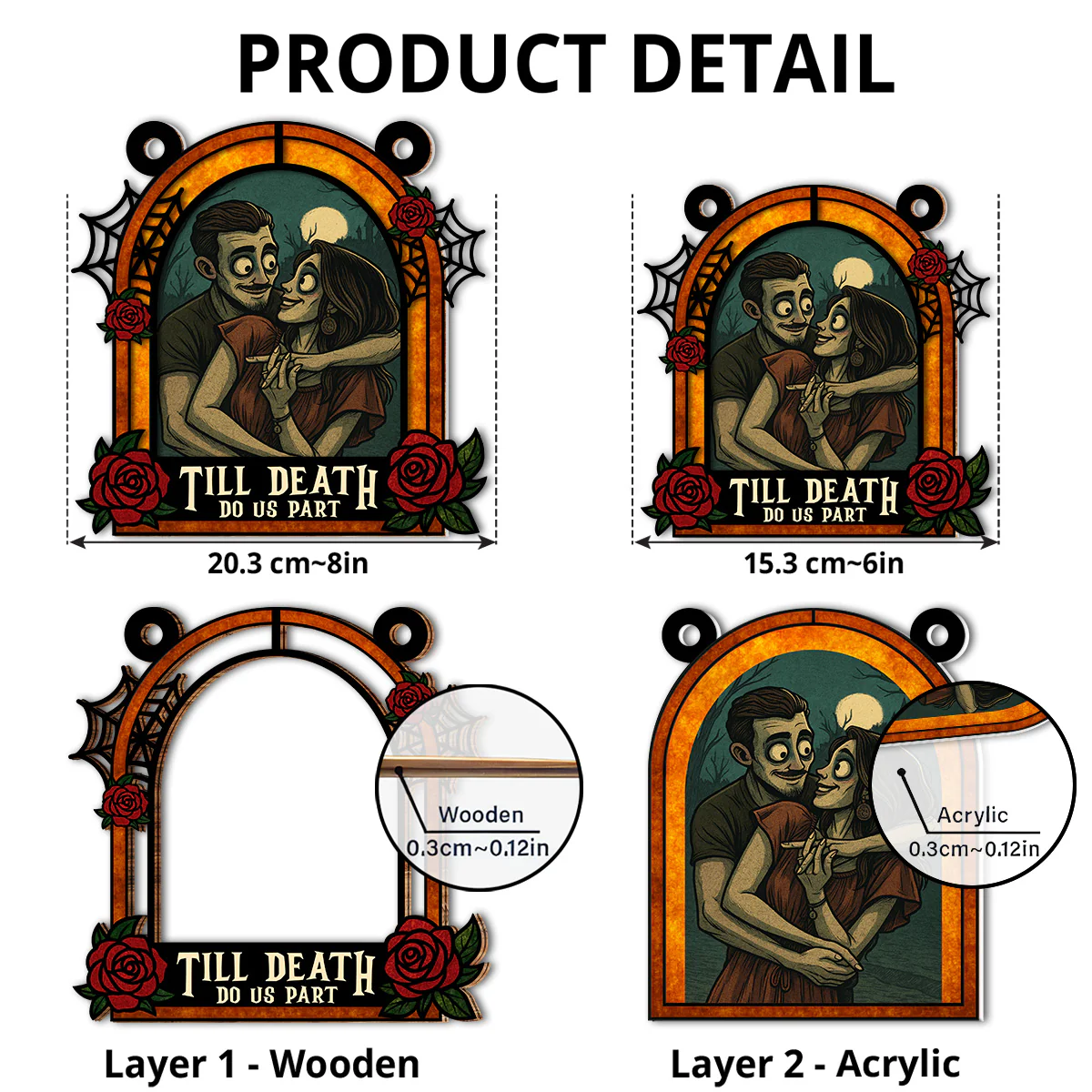 Until Death Do Us Part - Personalized Custom Suncatcher - Image 6