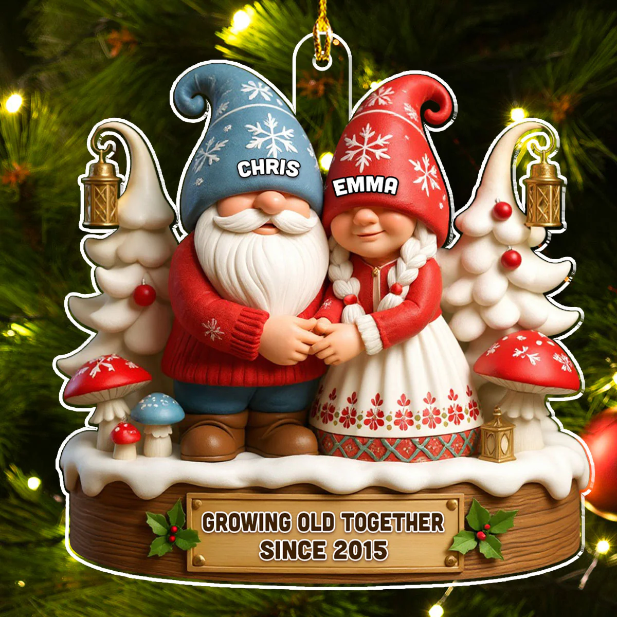 Until Our Hair Turns White - Personalized Custom 3D Effect Acrylic Ornament - Image 2