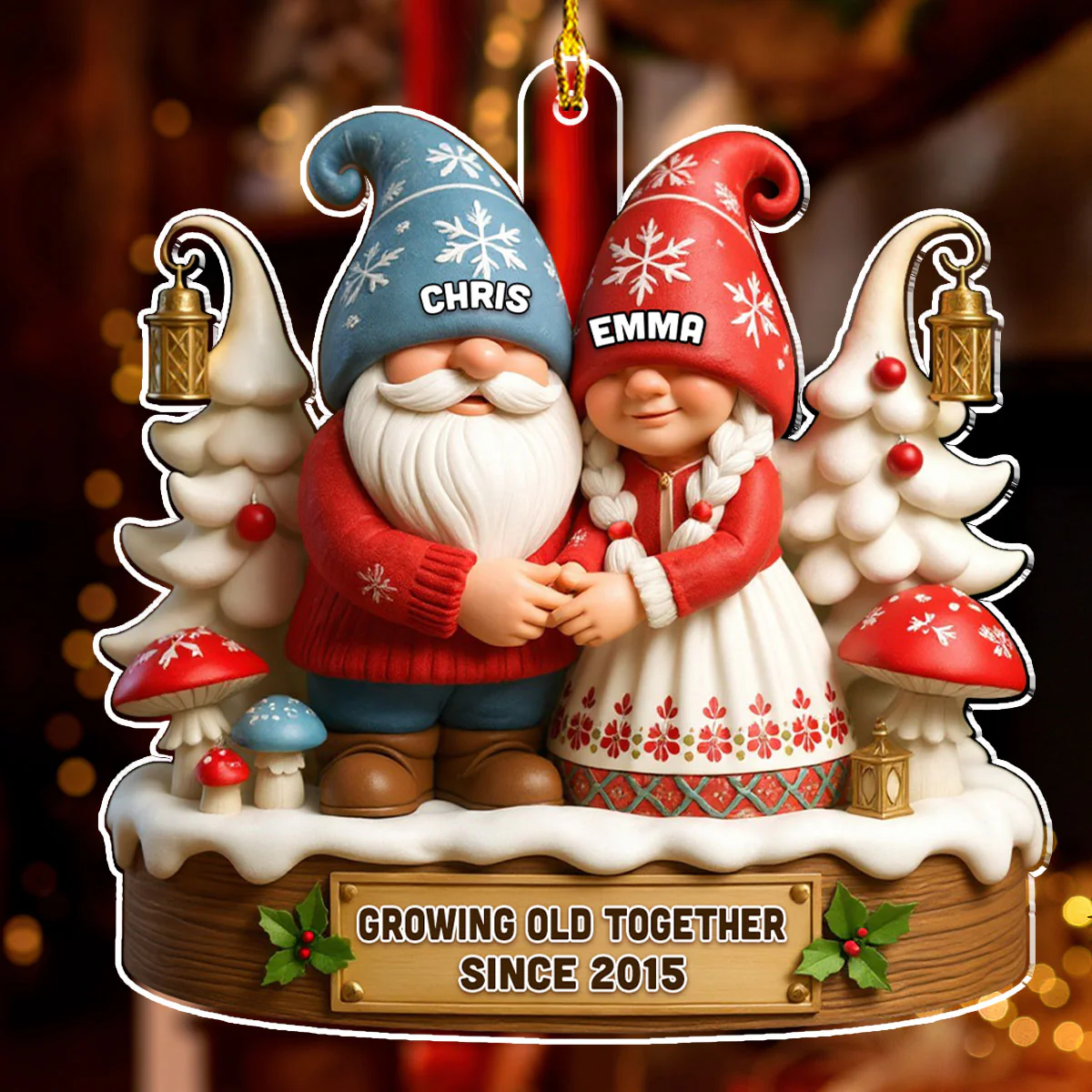 Until Our Hair Turns White - Personalized Custom 3D Effect Acrylic Ornament - Image 3