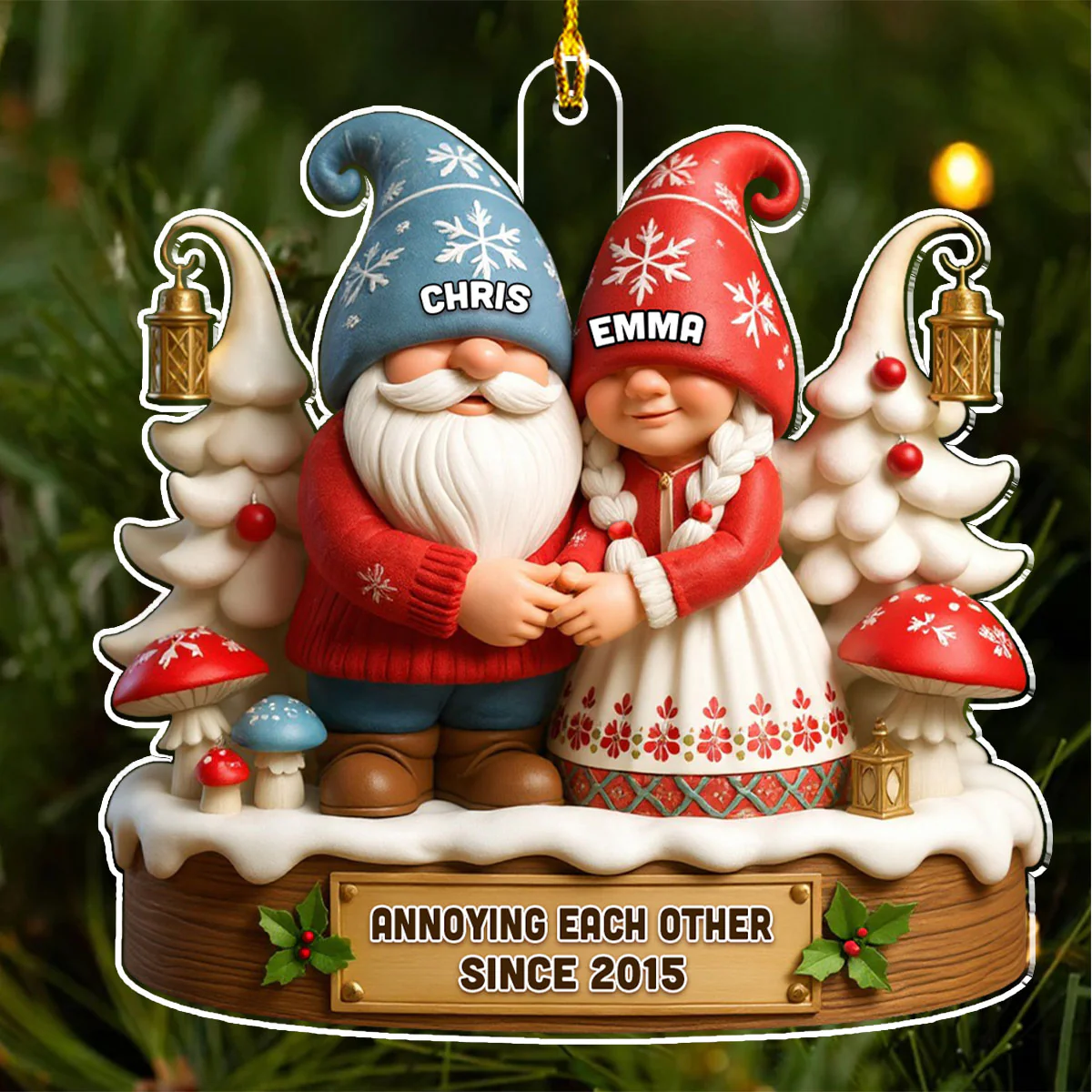 Until Our Hair Turns White - Personalized Custom 3D Effect Acrylic Ornament - Image 5