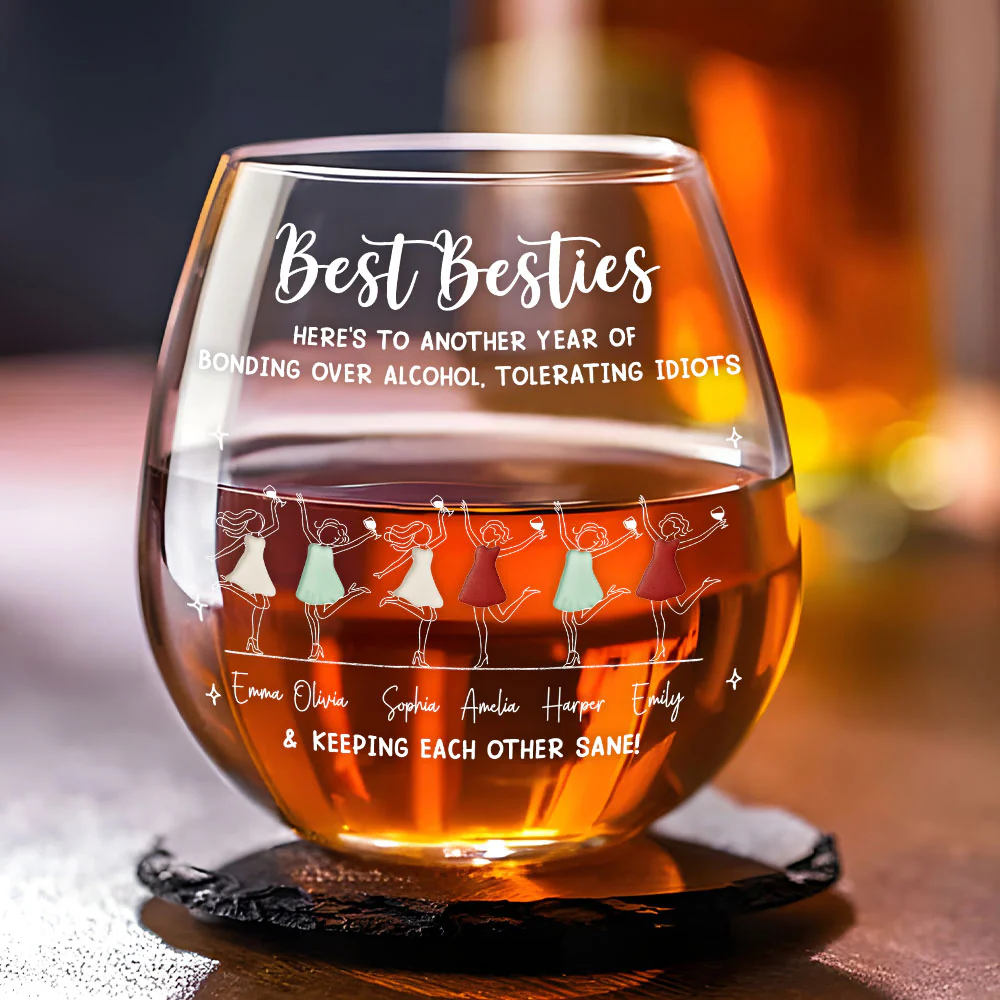 Until We Are Old - Personalized Custom Wine Glass - Image 4