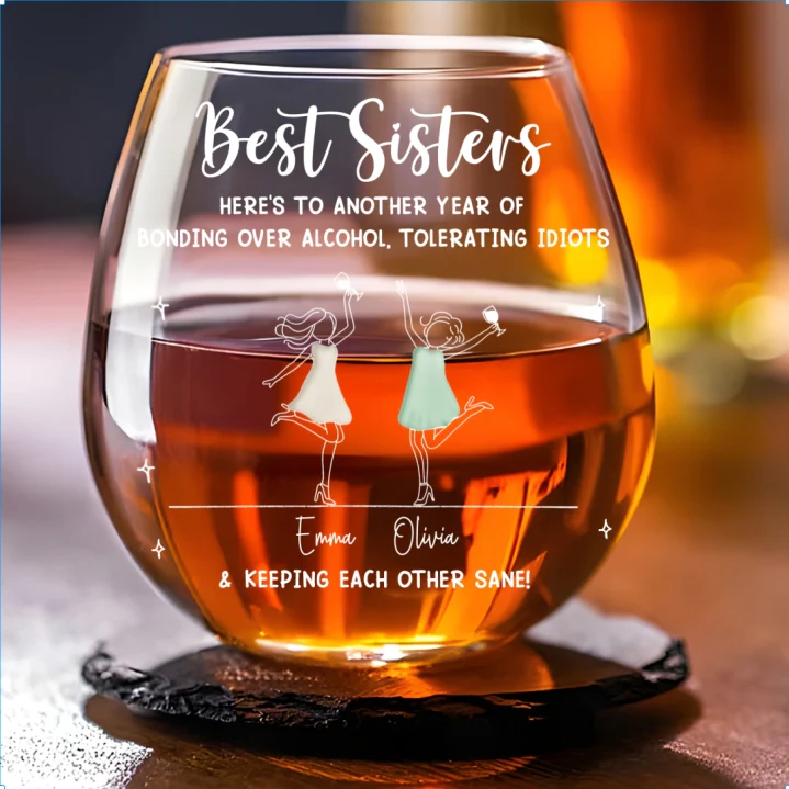 Until We Are Old - Personalized Custom Wine Glass - Image 7
