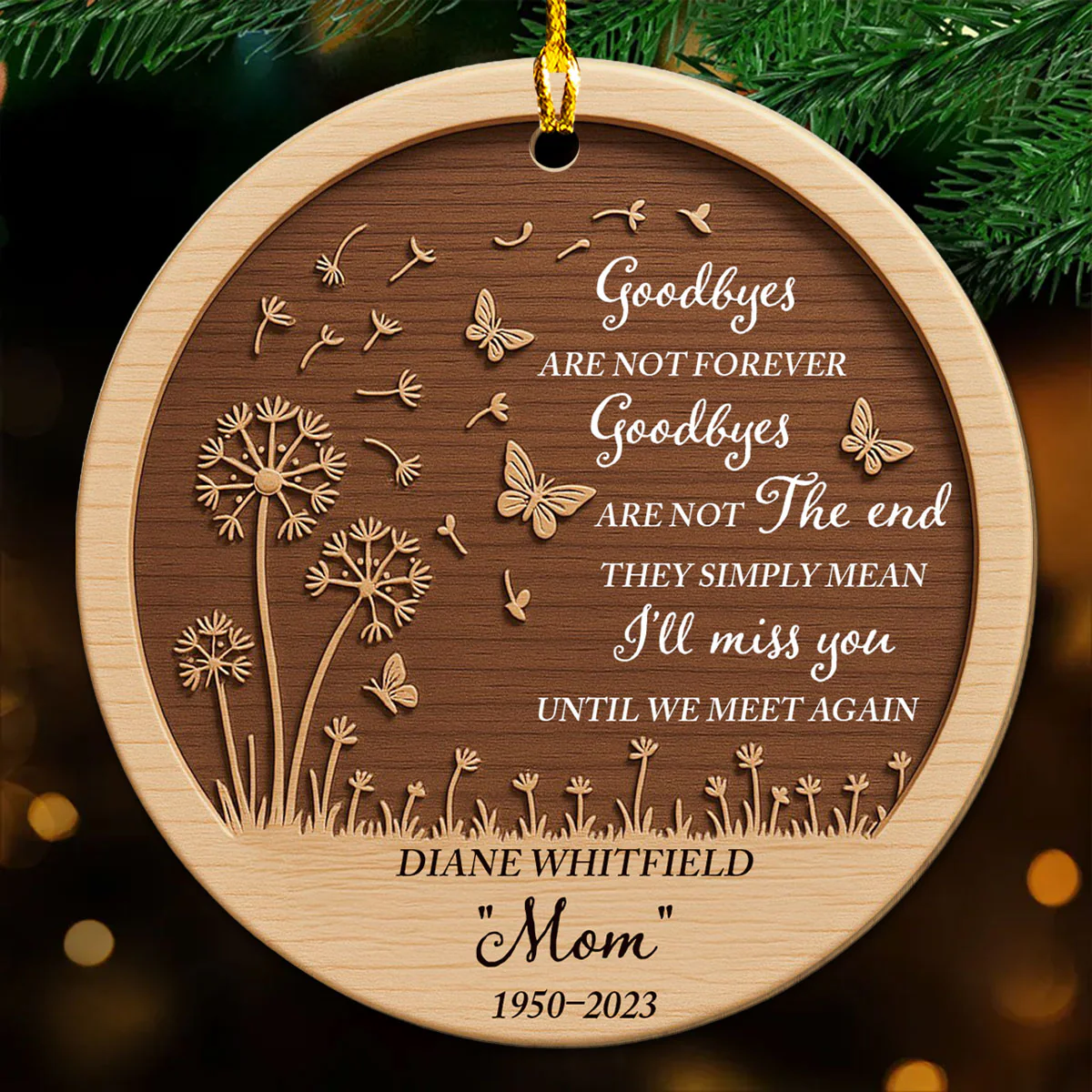 Until We Meet Again Someday - Personalized Custom 3D Effect Wood Ornament - Image 2