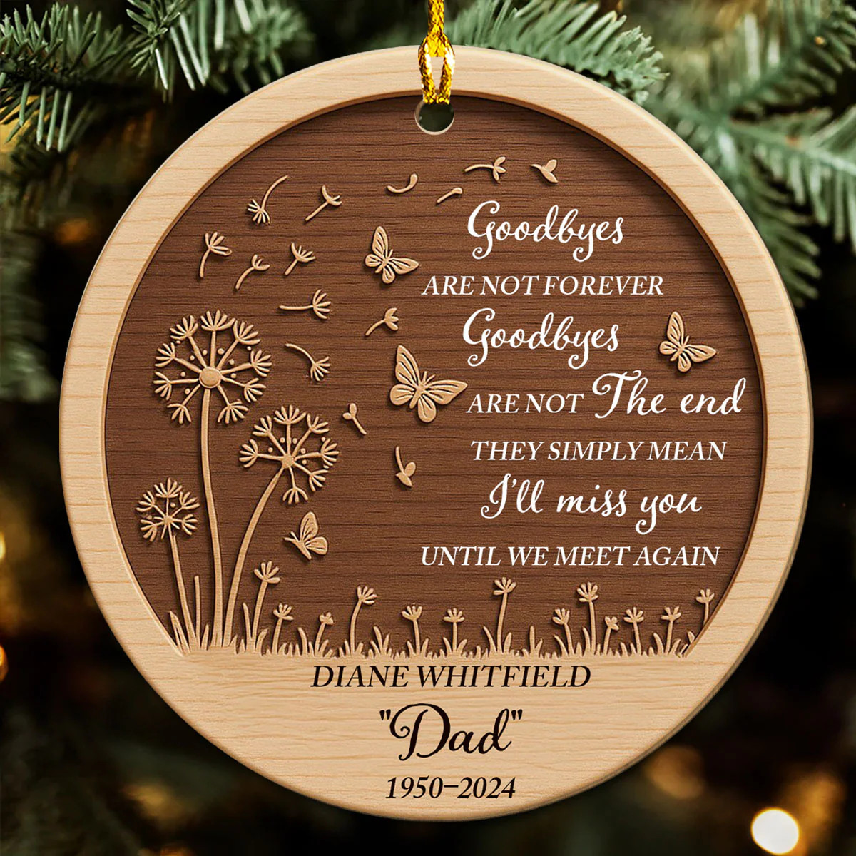 Until We Meet Again Someday - Personalized Custom 3D Effect Wood Ornament - Image 3