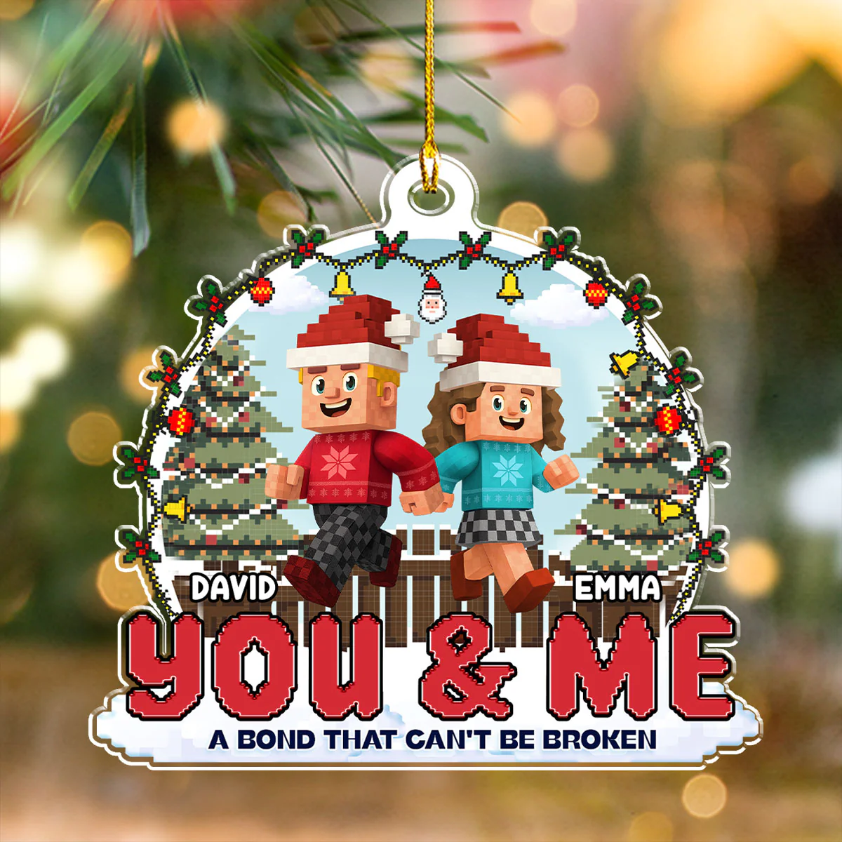 Us Against The World - Personalized Custom Acrylic Ornament - Image 3