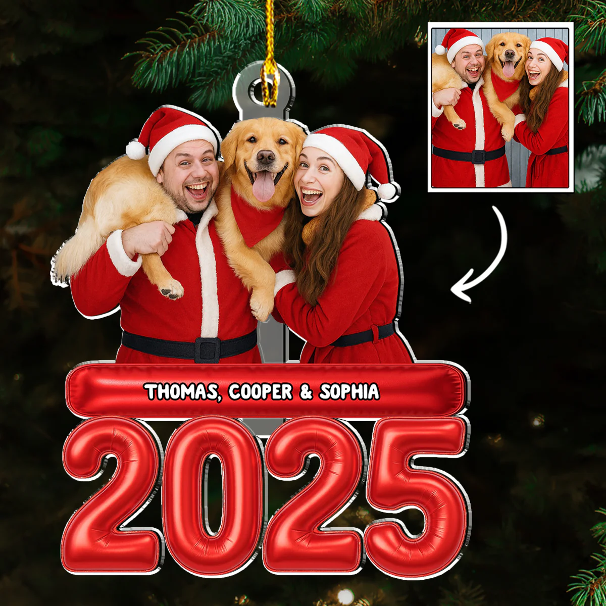 Us And Our Kid Pet Photo - Personalized Custom Acrylic Ornament