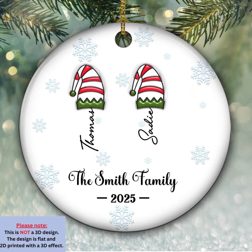 Us As Santas - Personalized Custom 3D Inflated Effect Ceramic Ornament - Image 6