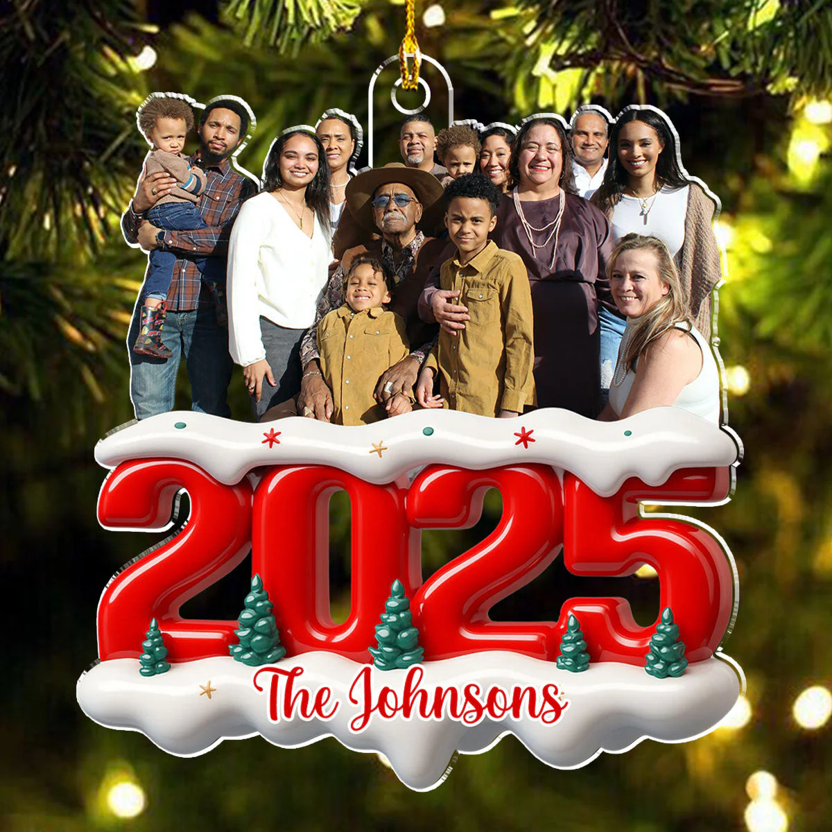 Us Forever Now - Personalized Custom 3D Effect Acrylic Ornament - Image 4