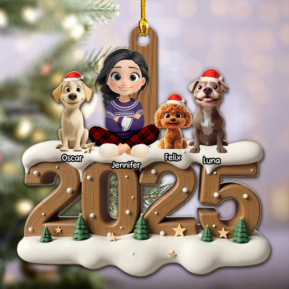 Us From This Year - Personalized Custom 3D Effect Wood Ornament - Image 3