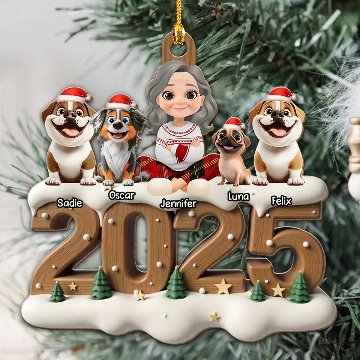 Us From This Year - Personalized Custom 3D Effect Wood Ornament - Image 4