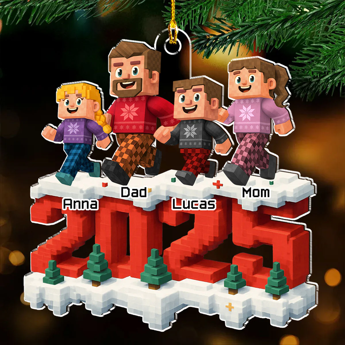 Us In This Year - Personalized Custom 3D Effect Acrylic Ornament - Image 2