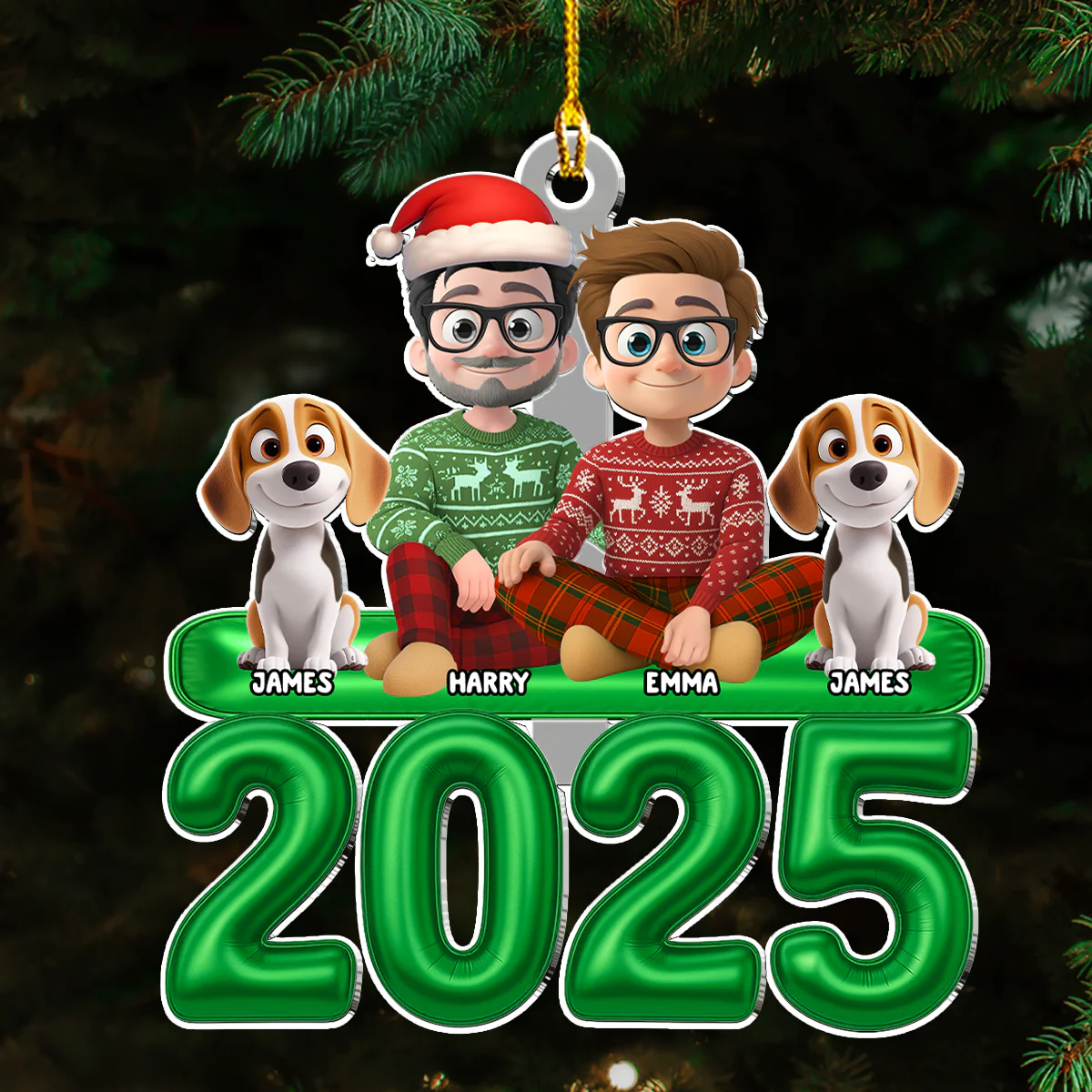 Us Love And Our Kid Pet - Personalized Custom Acrylic Ornament - Image 3