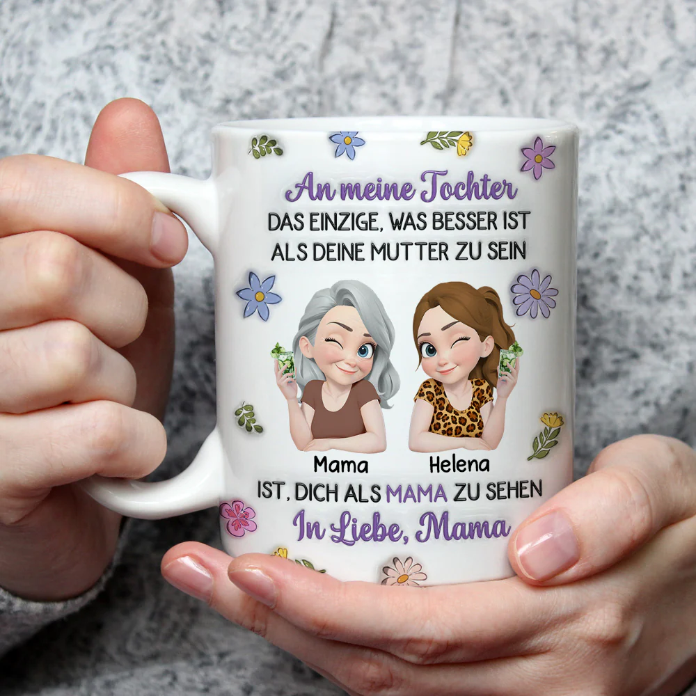 Verbundene Cartoonfiguren - Personalisierte Tasse mit 3D-Aufblaseffekt - Image 3