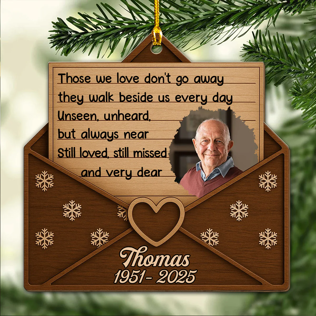 Very Dear - Personalized Custom Wood Ornament - Image 3