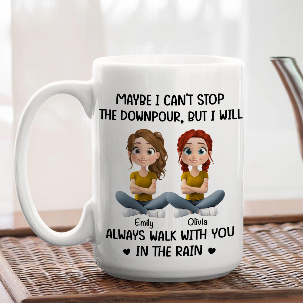 Walk With You In The Rain - Personalized Custom Coffee Mug - Image 4