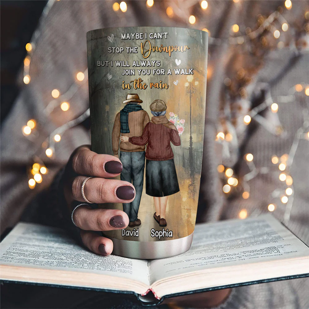 Walk With You In The Rain - Personalized Custom Tumbler - Image 2