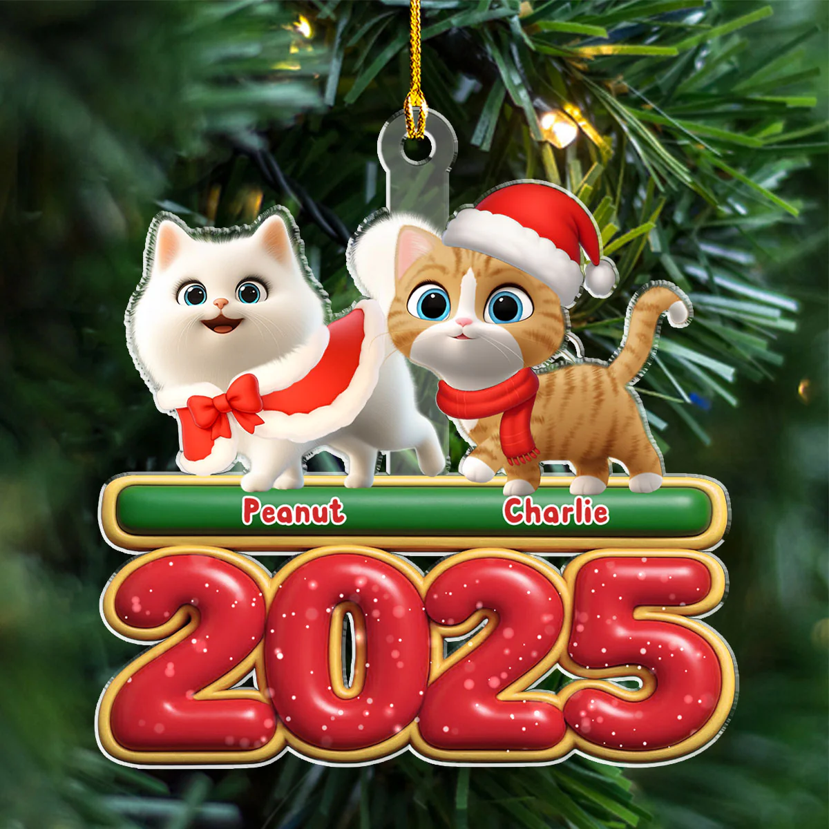 Walking Cat - Personalized Custom Acrylic Ornament - Image 2