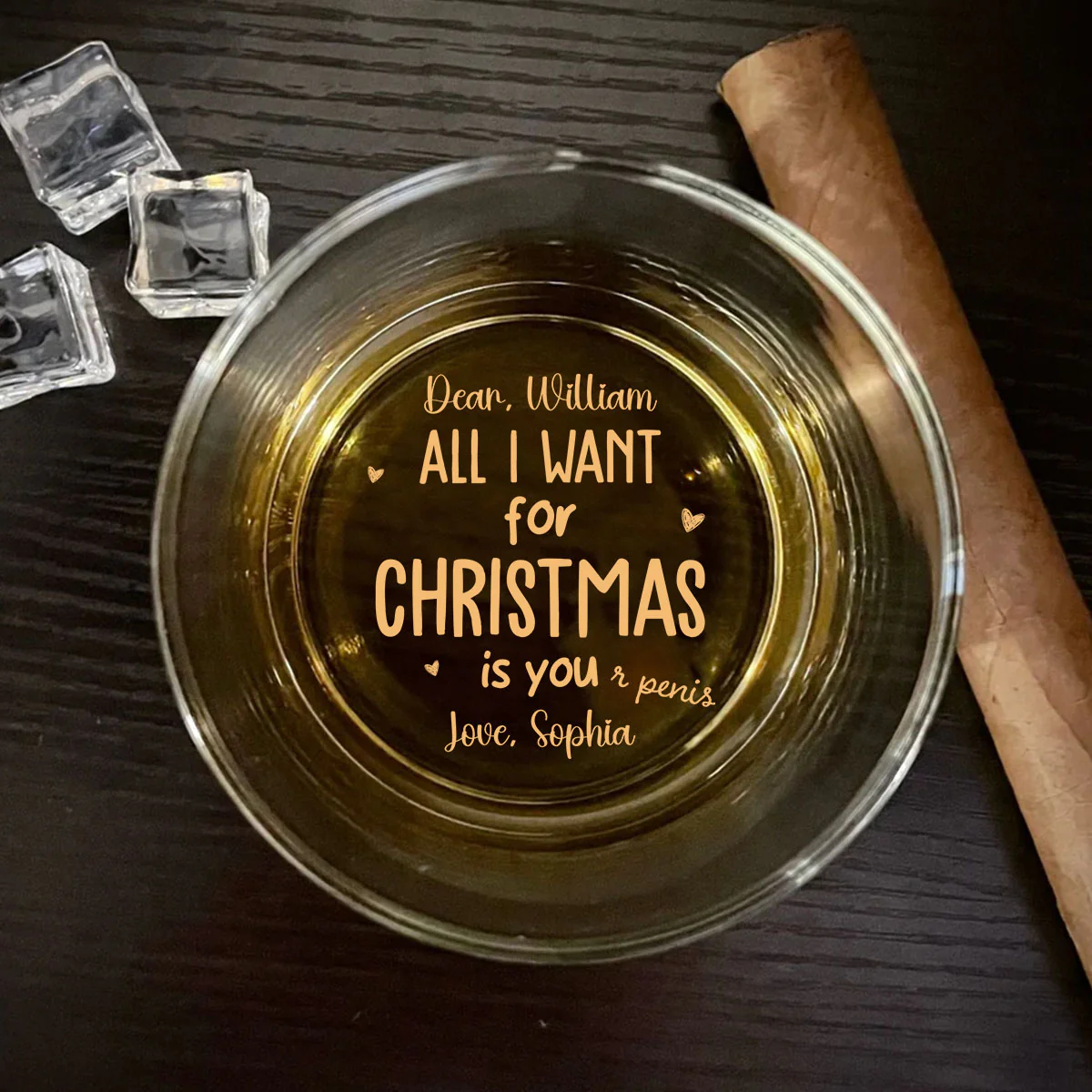 Want you - Personalized Custom Engraved Whiskey Glass - Image 4