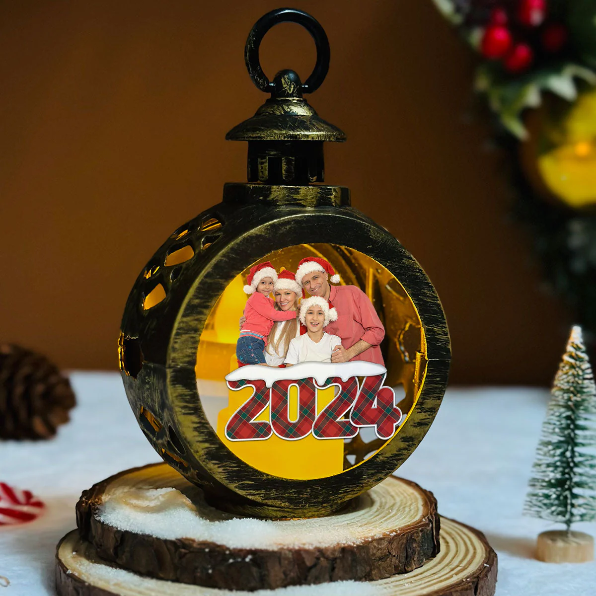 Warm Season - Personalized Custom Christmas Lantern - Image 5